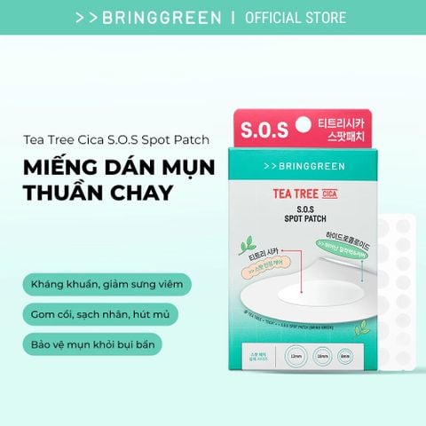 Bring Green Miếng dán mụn Tea Tree Cica S.O.S Spot Patch