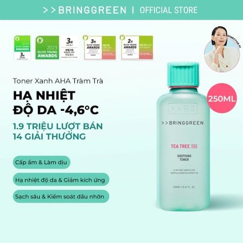 Bring Green Nước hoa hồng Tea Tree Cica Soothing Toner 250ml