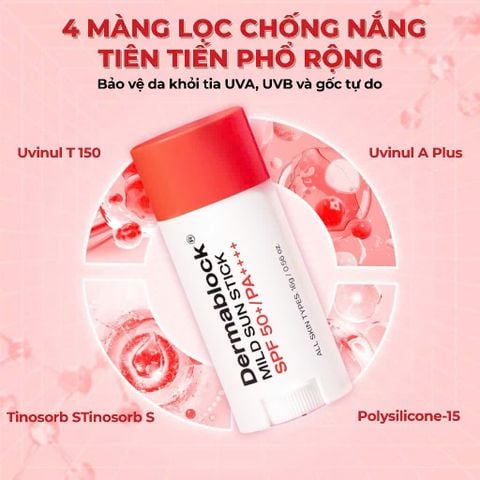 Dermablock Kem chống nắng dạng thỏi Mild Sun Stick SPF50+PA++++ 16g