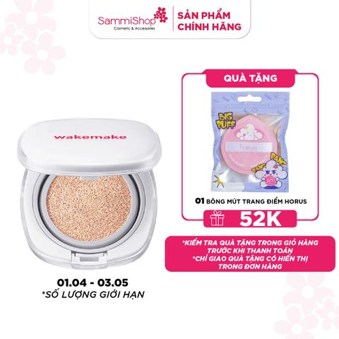 Wakemake Bộ sản phẩm Phấn nước Seamless Wear Cushion Refill Set SPF50+/PA+++ 15g