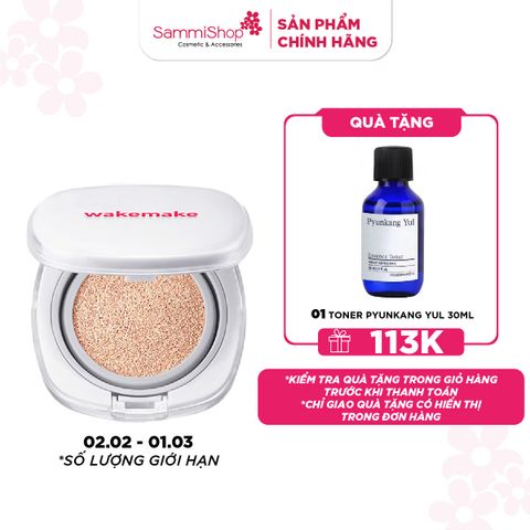 Wakemake Bộ sản phẩm Phấn nước Seamless Wear Cushion Refill Set SPF50+/PA+++ 15g