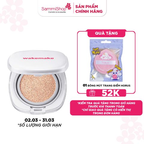 Wakemake Bộ sản phẩm Phấn nước Seamless Wear Cushion Refill Set SPF50+/PA+++ 15g