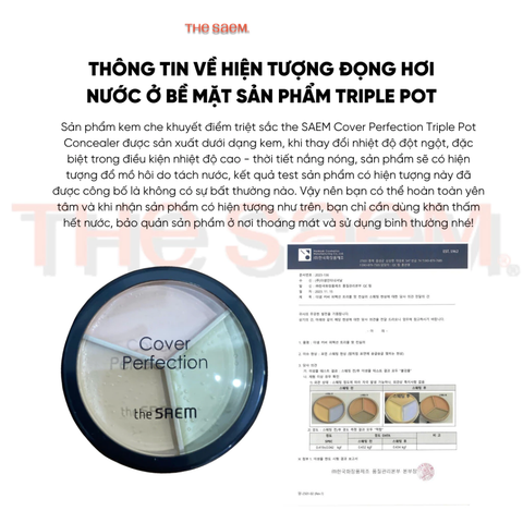The Saem Kem che khuyết điểm triệt sắc Cover Perfection Triple Pot Concealer 4.5g*3