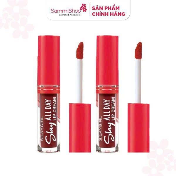 Combo 2 Silkygirl Son kem Slay All Day Lip Cream (2ml) #02 Fancy