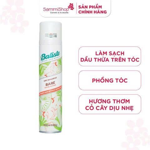 ĐỒNG GIÁ 01.08 - 04.09 Batiste Dầu gội khô Dry Shampoo Bare Barely scented 200ml