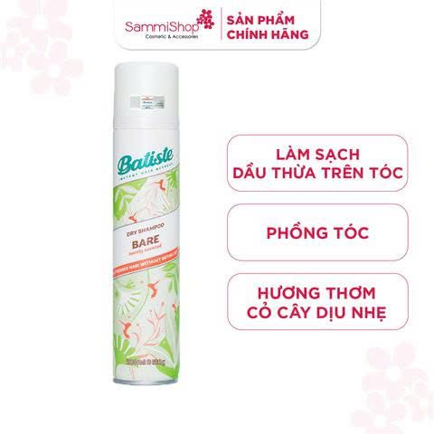 ĐỒNG GIÁ 01.08 - 04.09 Batiste Dầu gội khô Dry Shampoo Bare Barely scented 200ml