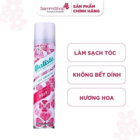 ĐỒNG GIÁ 01.08 - 04.09 Dầu gội khô Batiste Dry Shampoo Floral Flirty Blush 200ml
