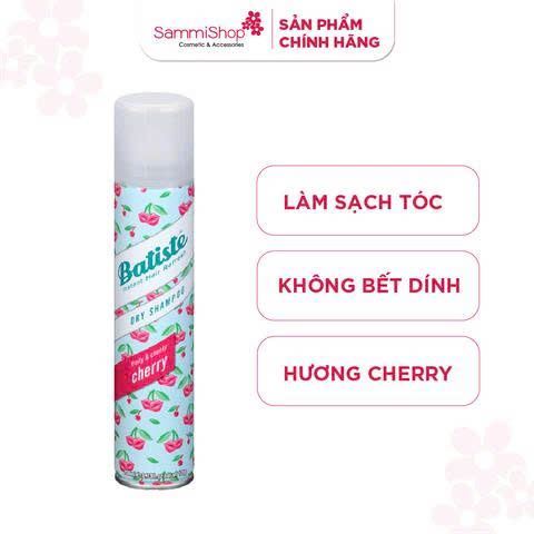 ĐỒNG GIÁ 01.08 - 04.09 Dầu gội khô Batiste Dry Shampoo Fruity&Cheeky Cherry 200ml
