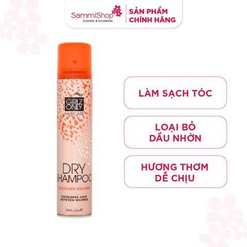 ĐỒNG GIÁ 01.08 - 04.09 Girlz Only Dầu Gội Khô Dazzling Volume Làm Phồng Tóc 200ml