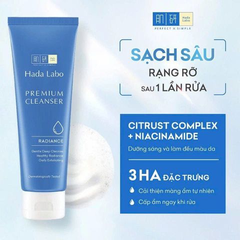 APP + WEB 3.12 - 1.1 Hadalabo Sữa rửa mặt Premium Cleanser Radiance 100g