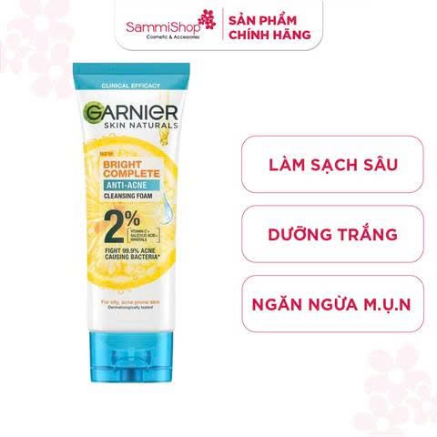 03.12 - 18.12 MEGA SALE Garnier Sữa rửa mặt Skin naturals Bright complete Anti - Acne Cleansing foam 50ml