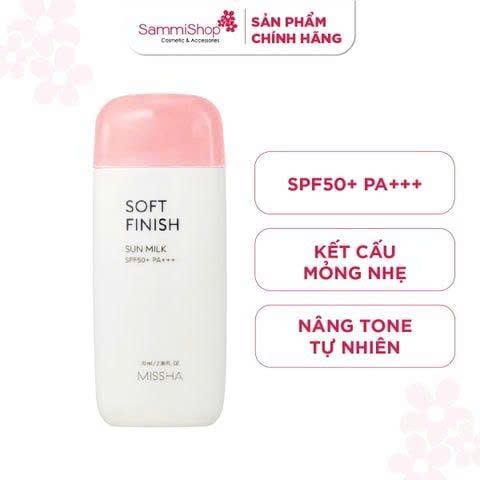 APP-WEB 03.11 - 02.12 Missha Sữa chống nắng Soft Finish Sun Milk SPF50+ PA+++ 70ml