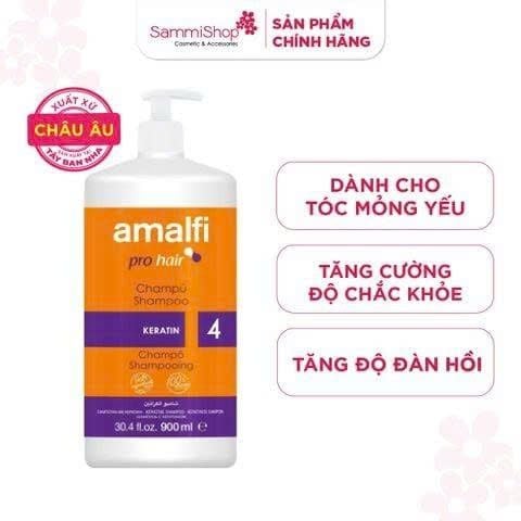 COMBO 3.11 - 02.12 Amalfi Dầu gội Keratin Shampoo 900ml +  Amalfi Dầu xả Keratin Conditioner 900ml