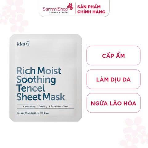 COMBO 03.11 - 02.12 Combo 5 mask Dear, Klairs Mặt nạ giấy Rich Moist