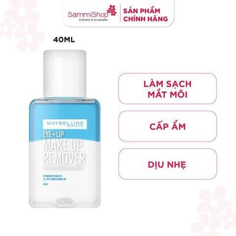 SALE SHOCK MEGA SALE 3.12-1.1 Maybelline Nước tẩy trang mắt môi Makeup Remover Lip & Eye 40ml (IP07)