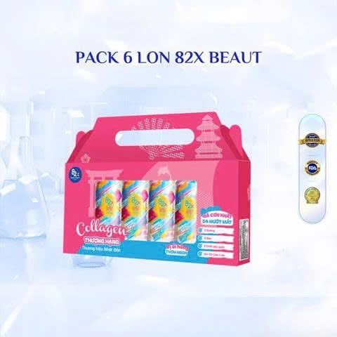 01.12 - 31.12 82x Thực phẩm bổ sung Collagen Beauty Drink 500 Milligram Mixed With Vitamin C 70 Milligram, Pink Guava Flavor (82x Beaut Brand) 245ml * 6 lon