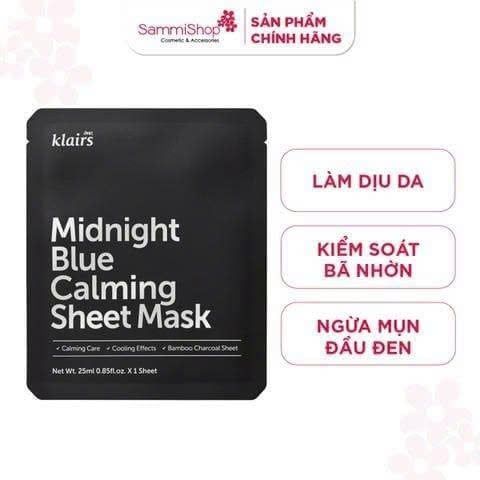 COMBO 03.12 - 01.01 Combo 5 mask Dear, Klairs Mặt nạ giấy Midnight Blue Calming