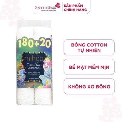 COMBO 02.01 - 18.01 COMBO 3 Mihoo Bông tẩy trang 200 miếng tròn