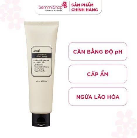 Dear, Klairs Sữa rửa mặt Gentle Black Facial Cleanser 140mL