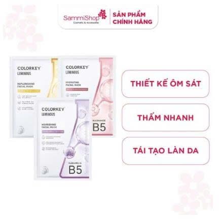COMBO 10 COLORKEY Mặt nạ giấy Luminous B5 Facial Mask 25ml