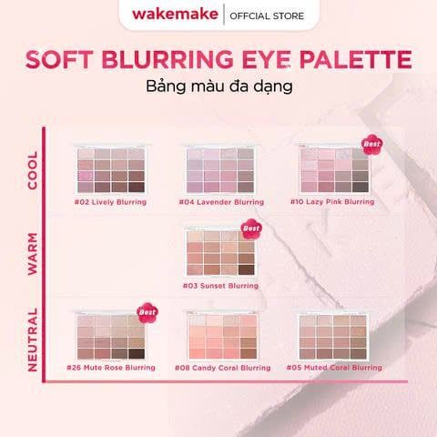 02.02 - 01.03 Wakemake Bảng phấn mắt Soft Blurring Eye Palette 14g