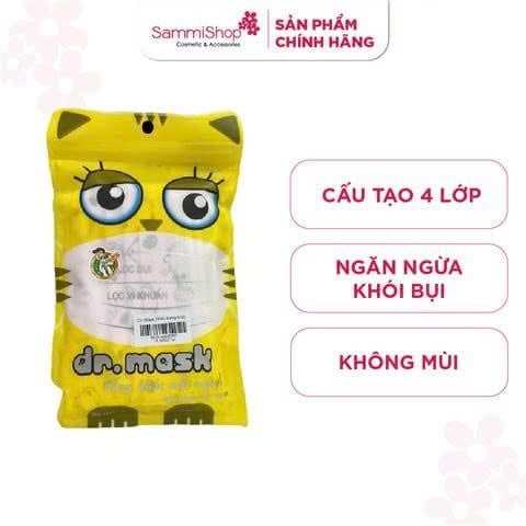 01.03 - 31.03 Dr.Mask Túi Khẩu trang Trẻ Em 4 lớp 10 chiếc - KT07