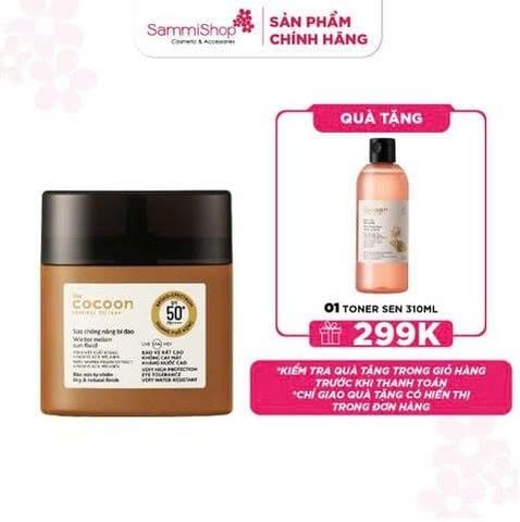 01.05 - 31.05 Cocoon Sữa chống nắng bí đao Winter Melon Sun Fluid 50ml