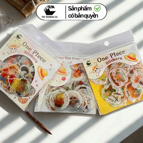 Bộ 20 Sticker One Piece Sweets 35x35mm – Hình Dán, Chống Nước, Bền Màu, Chính Hãng Teenbox