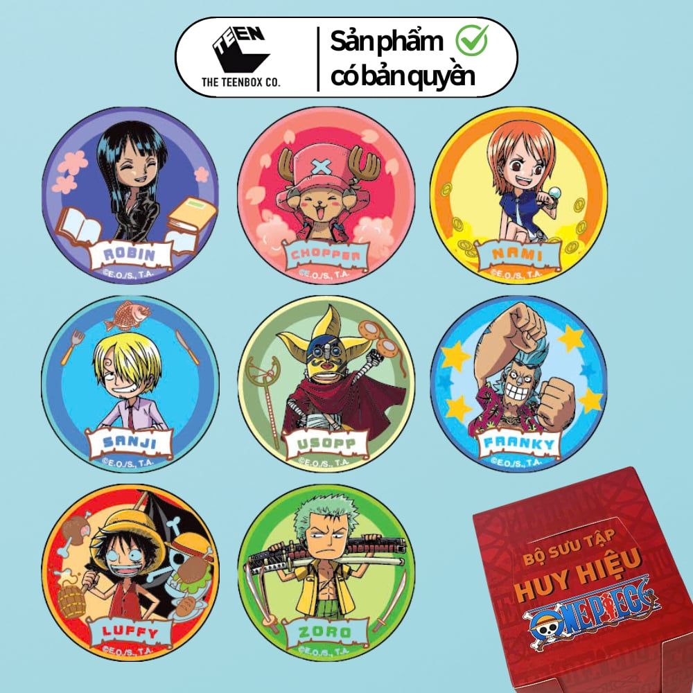 Bộ Sưu Tập Huy Hiệu Túi Mù One Piece 08 (Đặt 8sp cho FULLSET) – Pack One Piece Ngẫu Nhiên, Chính Hãng Teenbox