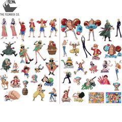 Bộ 46 Sticker One Piece – Sticker Anime Dán Laptop, Balo, Sổ Tay, Chính Hãng TEENBOX
