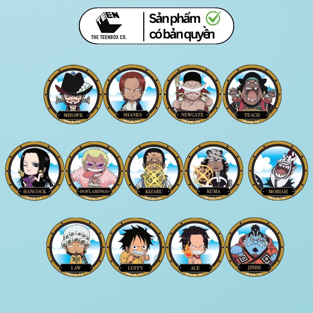 Bộ Sưu Tập Huy Hiệu Túi Mù One Piece 13 (Đặt 13sp cho FULLSET) – Pack One Piece Ngẫu Nhiên, Chính Hãng Teenbox