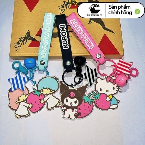 Móc Khóa Cao su Sanrio Chính Hãng 12x5cm – Móc Gắn Chìa Khóa Xe Hơi Hoạt Hình Dễ Thương, Teenbox Phân Phối