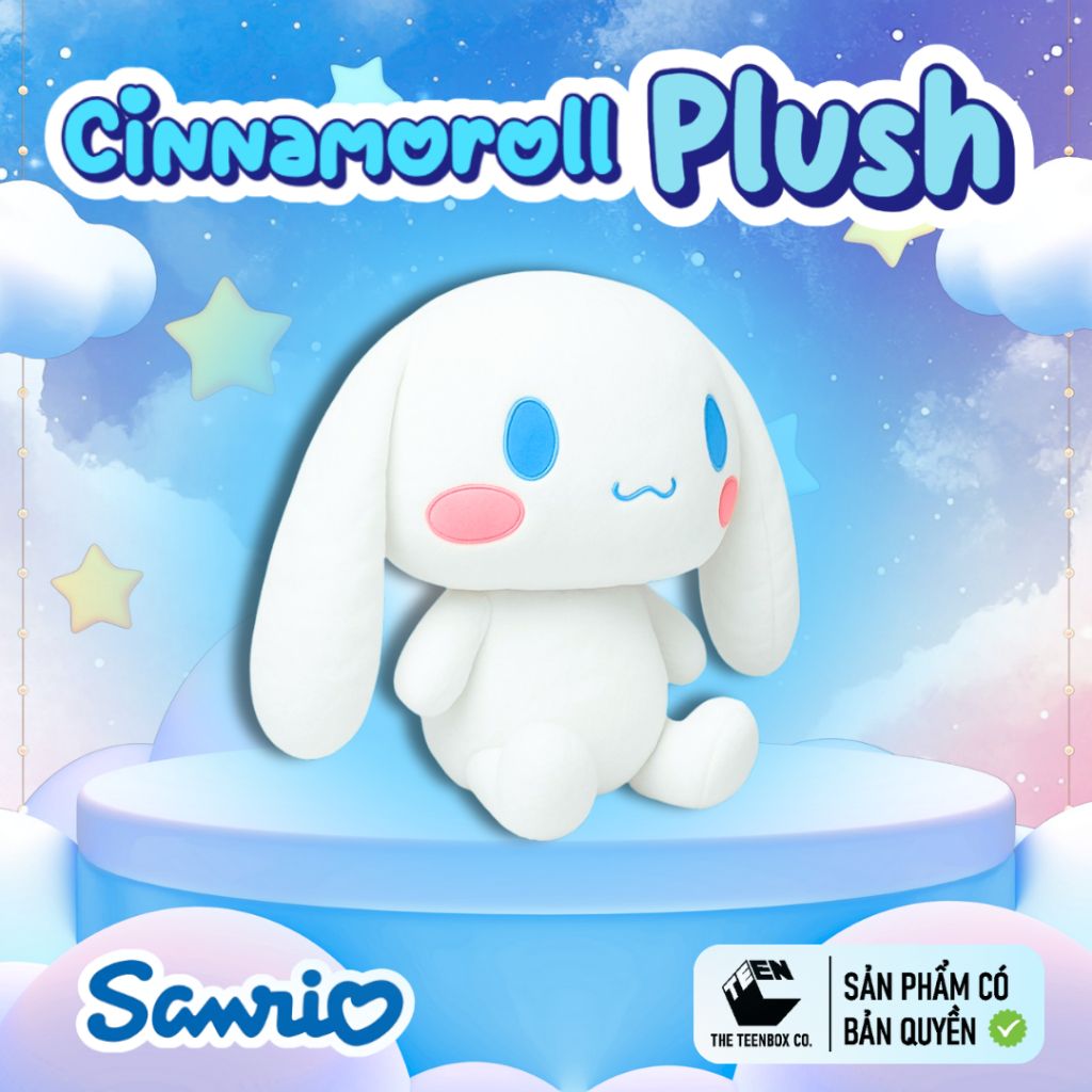 Thú Bông Cinnamoroll Size S 22cm – Thú Bông Sanrio Chính Hãng Cao Cấp, Quà Tặng Đáng Yêu, Teenbox Phân Phối
