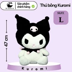 Thú Bông Kuromi Size L 47cm – Gấu Bông Sanrio Chính Hãng Cao Cấp, Ôm Ngủ Mềm Mịn, Teenbox Phân Phối