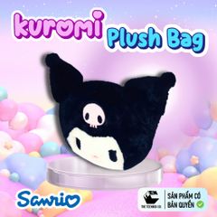 Túi Bông Mặt Kuromi 20 cm – Túi Đeo Chéo Sanrio Chính Hãng, Mềm Mịn, Teenbox Phân Phối