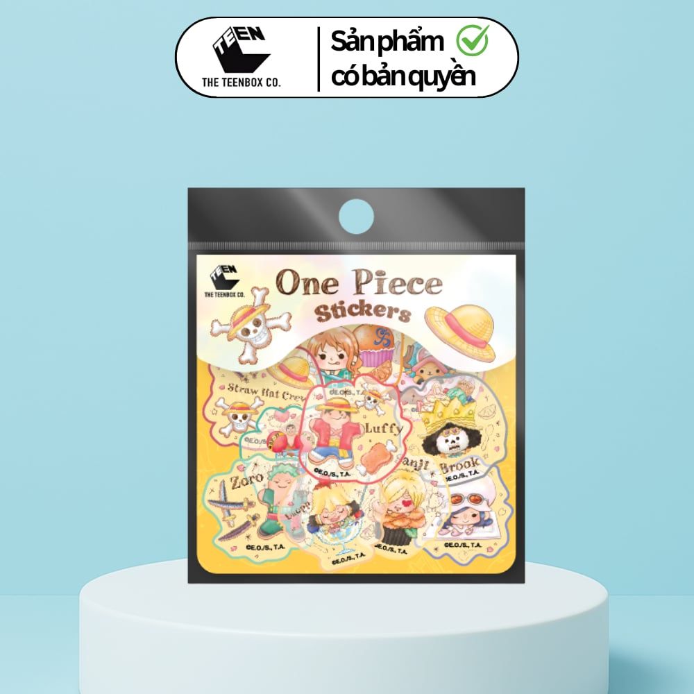 Bộ 20 Sticker One Piece Sweets 35x35mm – Hình Dán, Chống Nước, Bền Màu, Chính Hãng Teenbox