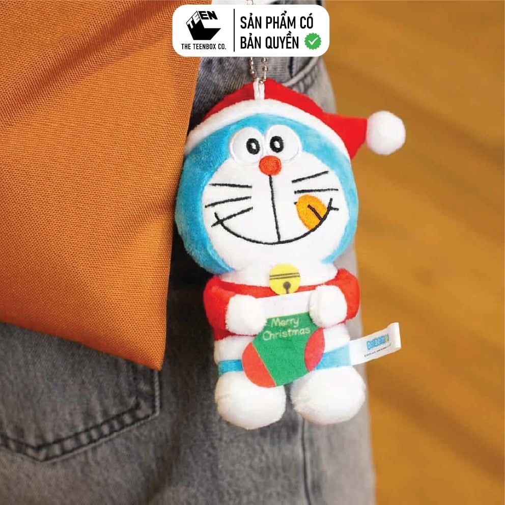 Móc Khóa Doraemon Giáng Sinh 12cm Chính Hãng – Thú Bông Dễ Thương, Quà Tặng Noel, Teenbox Phân Phối