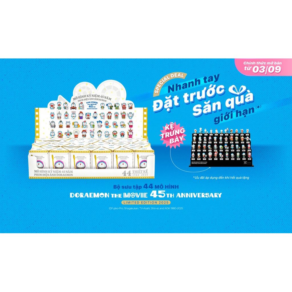 Mô Hình Doraemon Kỷ Niệm 45 Năm – Đồ Chơi Nhựa Cao Cấp Chính Hãng, Trang Trí & Sưu Tầm, Teenbox Phân Phối
