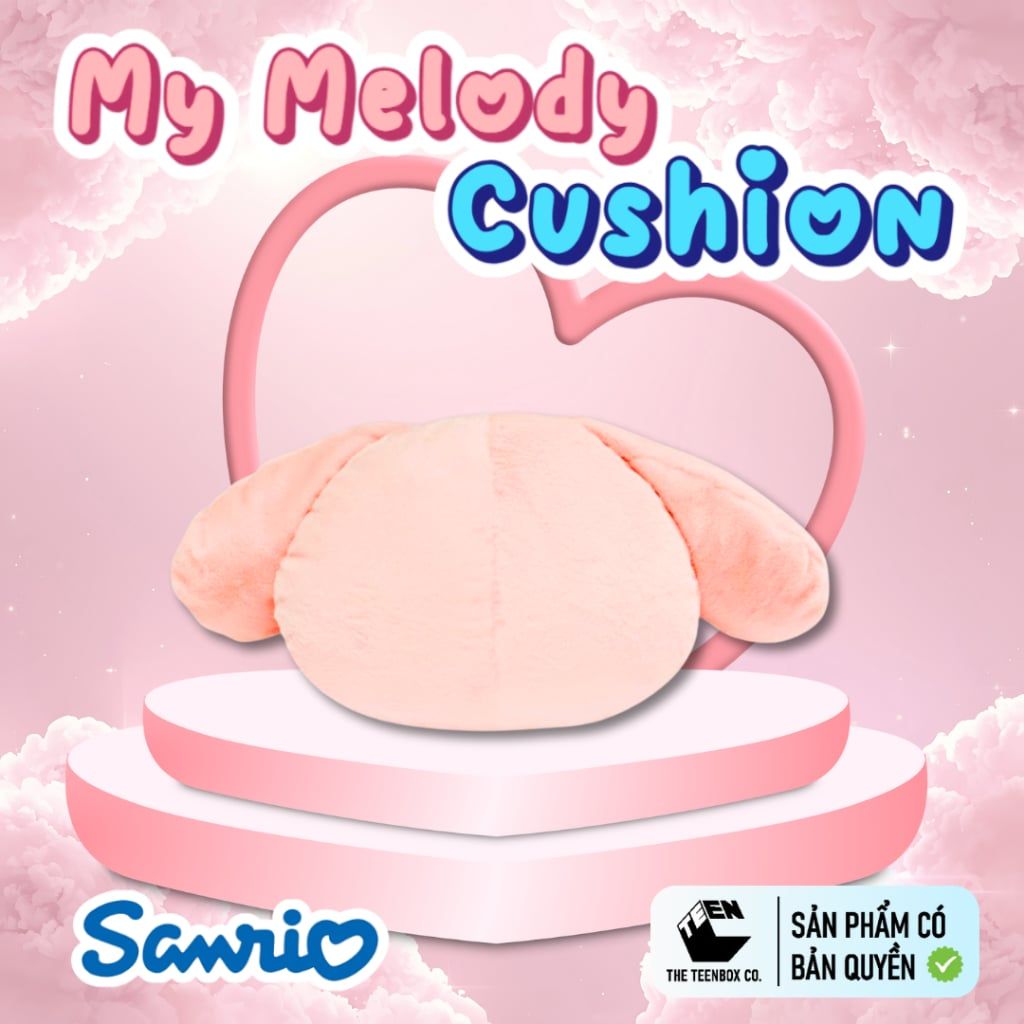 Gối Bông Mặt My Melody 30cm – Gối Ôm Sanrio Chính Hãng Cao Cấp, Gối Trang Trí Dễ Thương, Teenbox Phân Phối