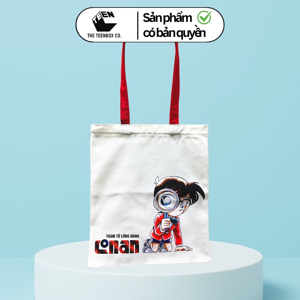 Túi Vải Canvas Detective Conan 30x35cm Chính Hãng – Teenbox Phân Phối – Tote Bag Anime Đi Học Đi Làm