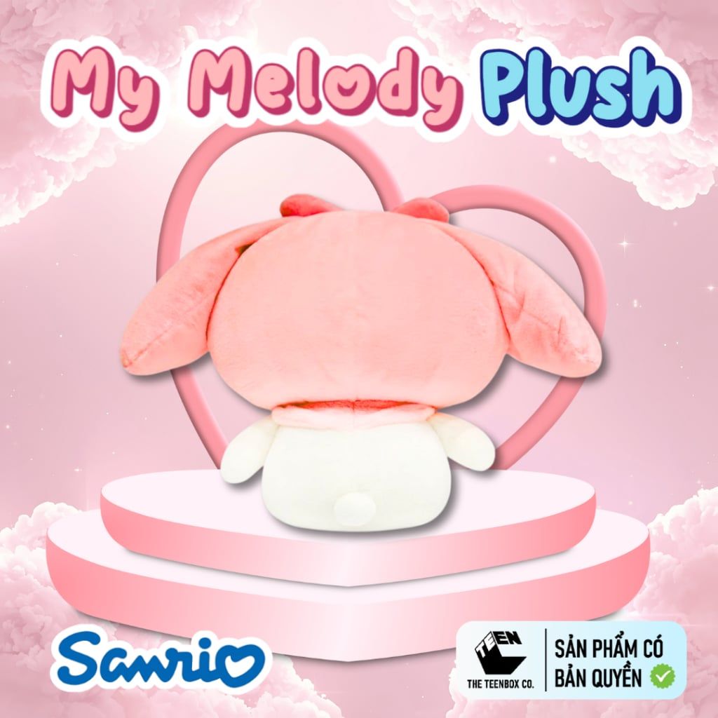 Thú Bông My Melody Size L 47cm – Gấu Bông Sanrio Chính Hãng Cao Cấp, Thú Nhồi Bông Ôm Ngủ Dễ Thương, Teenbox Phân Phối