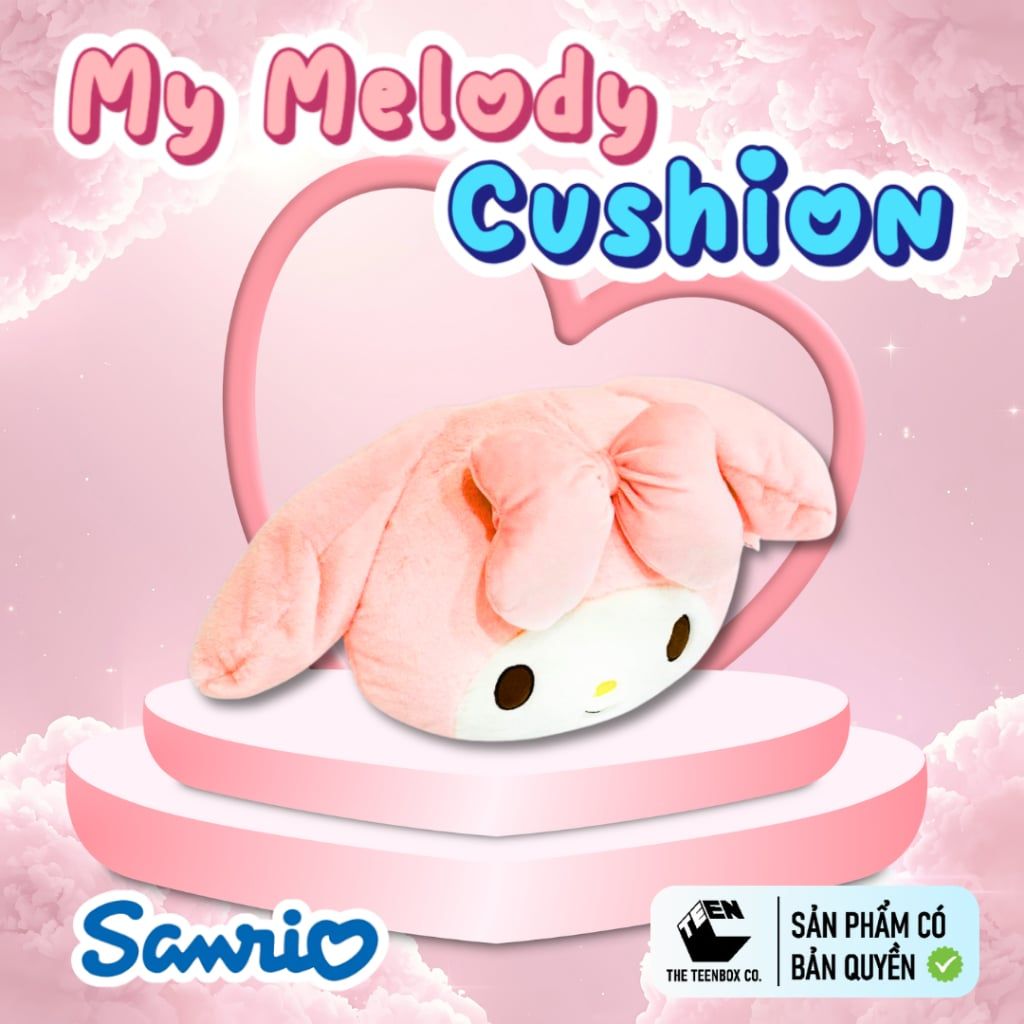 Gối Bông Mặt My Melody 30cm – Gối Ôm Sanrio Chính Hãng Cao Cấp, Gối Trang Trí Dễ Thương, Teenbox Phân Phối