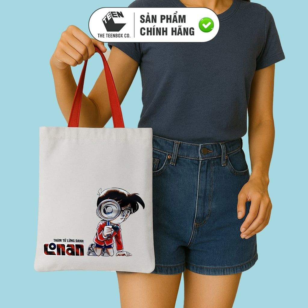 Túi Vải Canvas Detective Conan 30x35cm Chính Hãng – Teenbox Phân Phối – Tote Bag Anime Đi Học Đi Làm