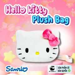 Túi Bông Mặt Hello Kitty 20cm – Túi Đeo Chéo Sanrio Chính Hãng, Quà Tặng Đáng Yêu, Phân Phối Bởi Teenbox