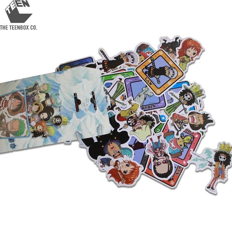 Bộ 40 Sticker Chibi One Piece – Sticker Anime Dán Laptop, Balo, Sổ Tay, Sản Phẩm Chính Hãng TEENBOX