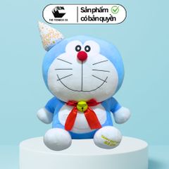 Gấu Bông Doraemon Sinh Nhật 52cm – Thú Bông Cao Cấp Chính Hãng, Bản Quyền Animation International, Teenbox Phân Phối