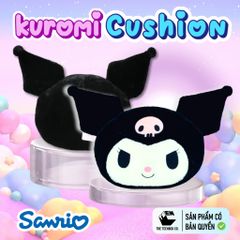 Gối Bông Mặt Kuromi 30cm – Gấu Bông Sanrio Chính Hãng Cao Cấp, Mềm Mịn, Teenbox Phân Phối