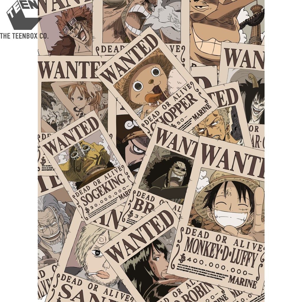 Bộ 15 Sticker One Piece – Sticker Anime Dán Laptop, Bàn Học, Trang Trí Cá Nhân, Chính Hãng TEENBOX