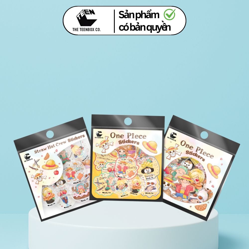 Bộ 20 Sticker One Piece Sweets 35x35mm – Hình Dán, Chống Nước, Bền Màu, Chính Hãng Teenbox