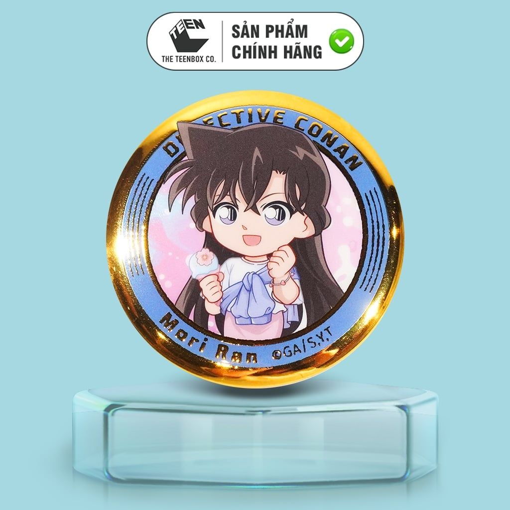 Huy Hiệu Chibi Conan Viền Vàng 58mm Blind Box Chính Hãng – Teenbox Phân Phối – Badge Anime Hộp Mù